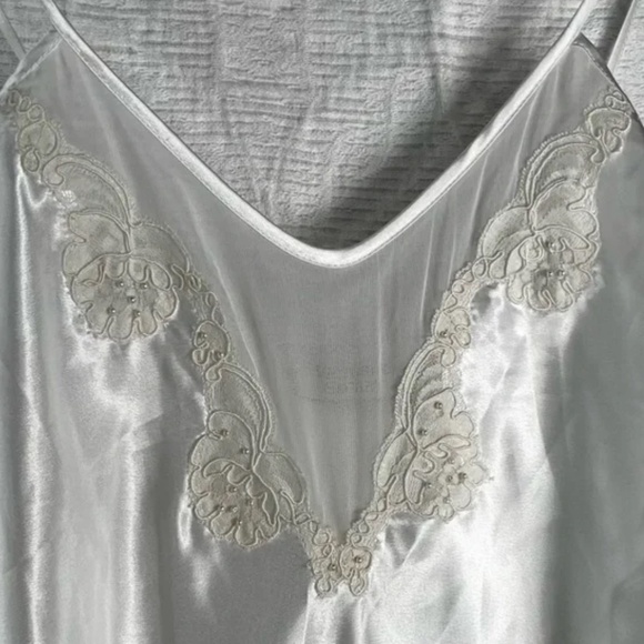 Vintage Gold Label Victoria's Secret Maxi Slip Dress white cream spaghetti strap - Picture 6 of 15